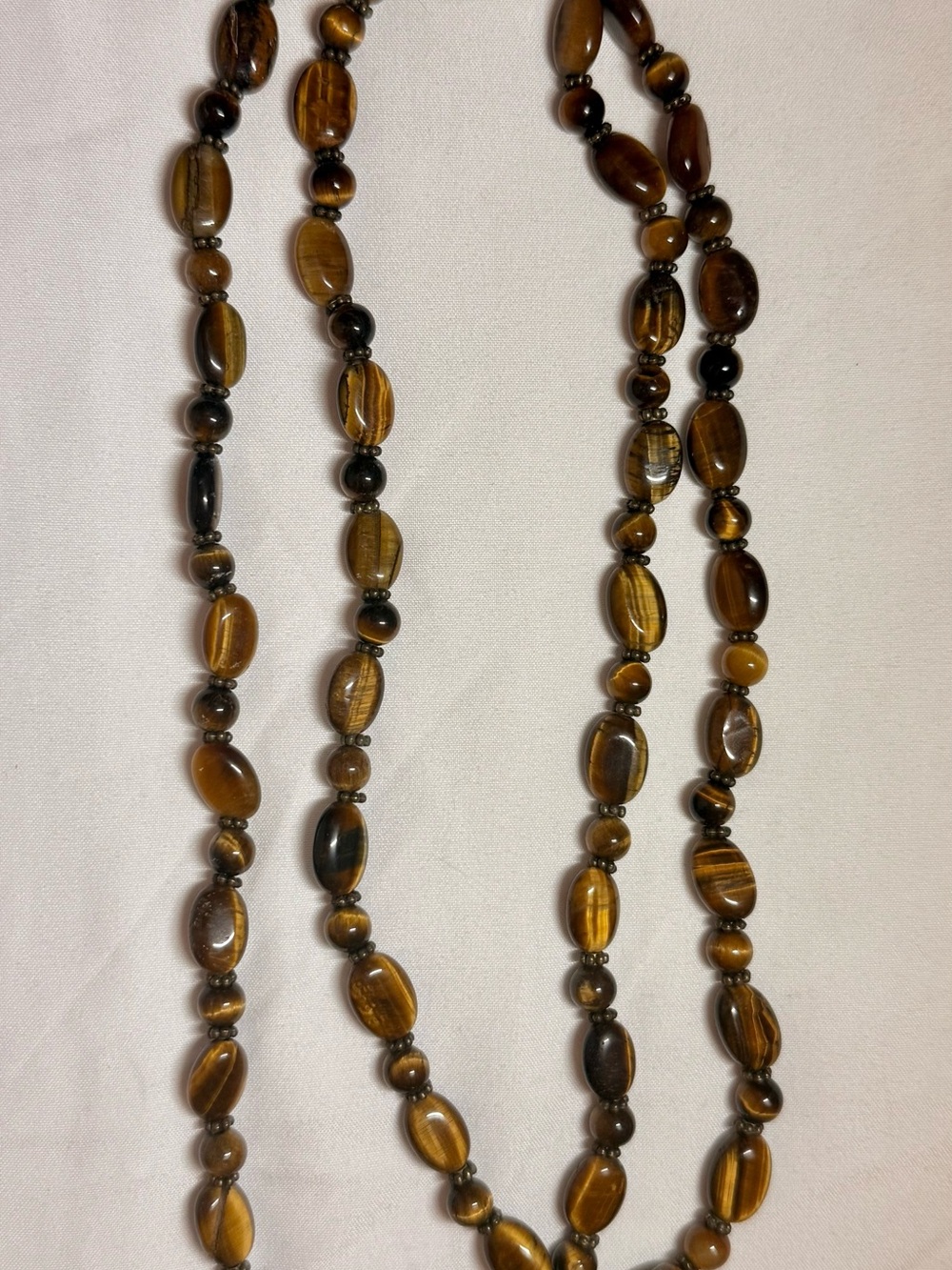 Tiger's Eye Bead Necklace - Brown